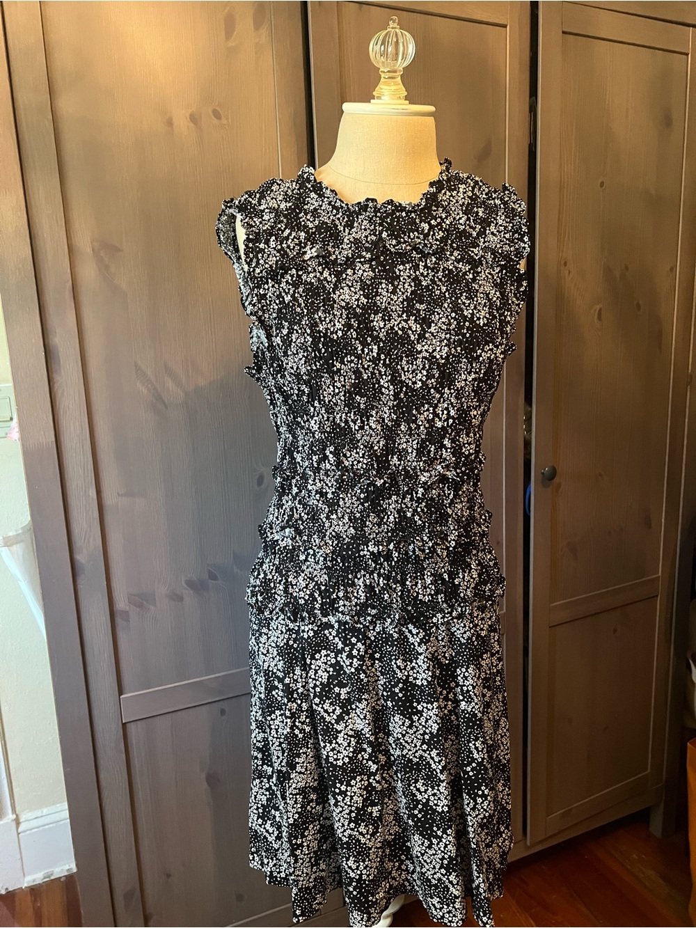 Madewell Black and White Floral Dress